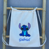 Saco Bordado com Stitch