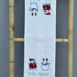 Pano com 2 bordados - Bonecos de Neve