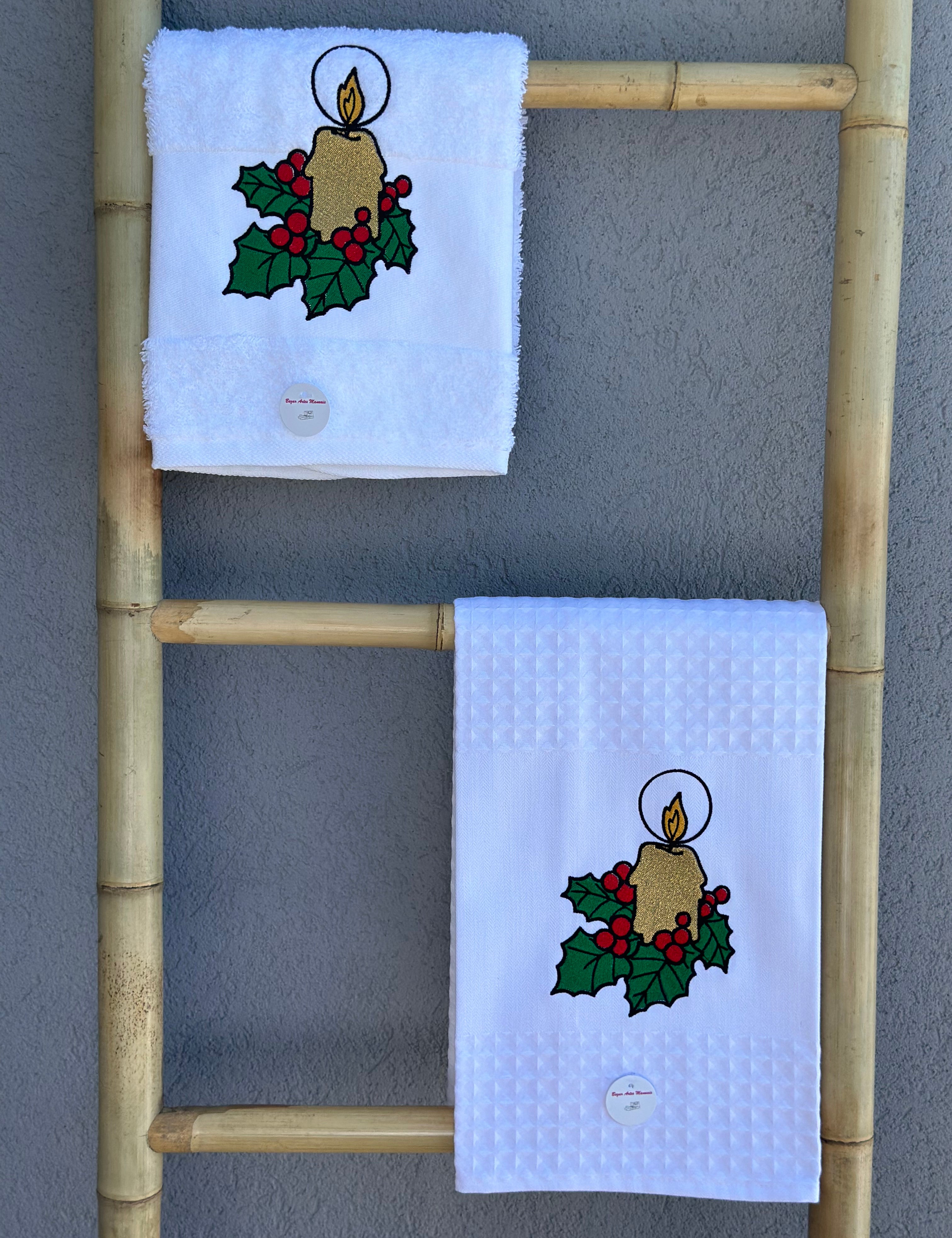 Pano com Vela de Natal
