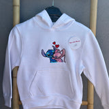 Sweat com capuz de Criança - Stitch e Angel