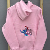 Sweat com capuz de Criança - Stitch e Angel