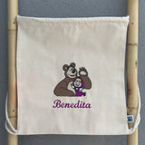 Saco Bordado com a Masha e o Urso